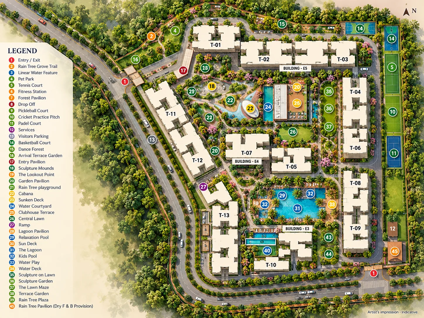 Prestige Raintree Park 24-acre master plan (indicative)